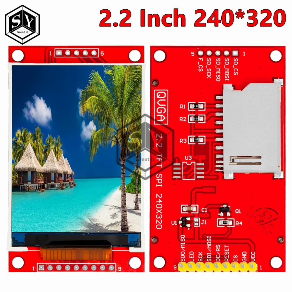 2.2 Inch 240*320 Dots SPI TFT LCD Serial Port Module Display ILI9341 5V / 3.3V for Arduino Diy