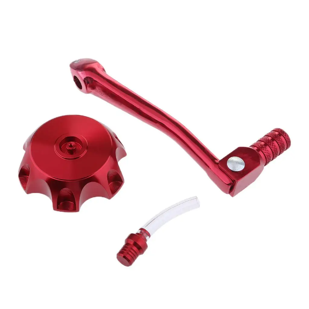 Red Folding 11mm Gear Shifter Lever + Gas Fuel Tank Cap for CRF50 125cc Pit Dirt Bike