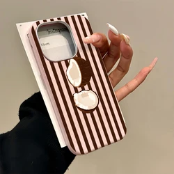 Retro Cherry Stripe Shockproof Phone Case with Lychee Texture Bumper - Redmi Note 13 5G (FE - P8799)