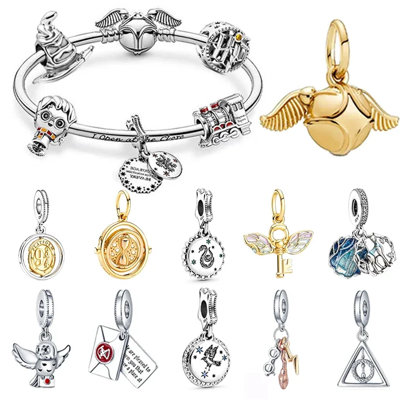 Adatto A Harry Pandora Original 925 Bracciali Charms Potter Beads 925 Sterling Silver Womens Bracciali Gioielli Fai Da Te Regalo Giocattoli Caldi