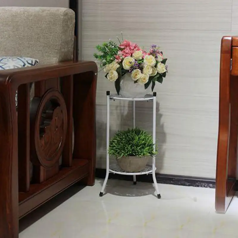2-Tiered Tall Plant Stand Metal Plant Shelf Supports Rack For Indoor Outdoor Home Decoration Flower Pot Garden Decor