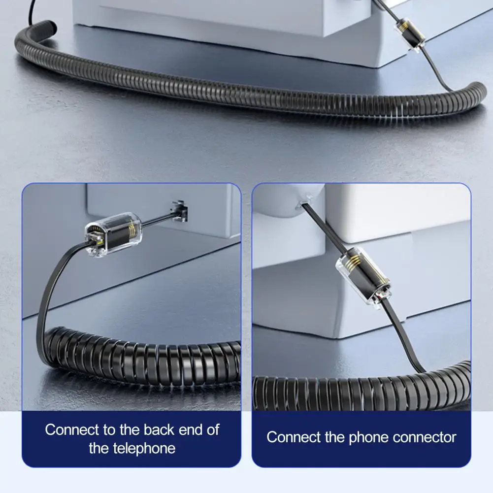 Phone cord detangler Phone Cord Anti-rolling Device Swivel Telephone Cord Detangler 360 Degree Anti-tangle Rj9 4p4c Handset Cable for Landline
