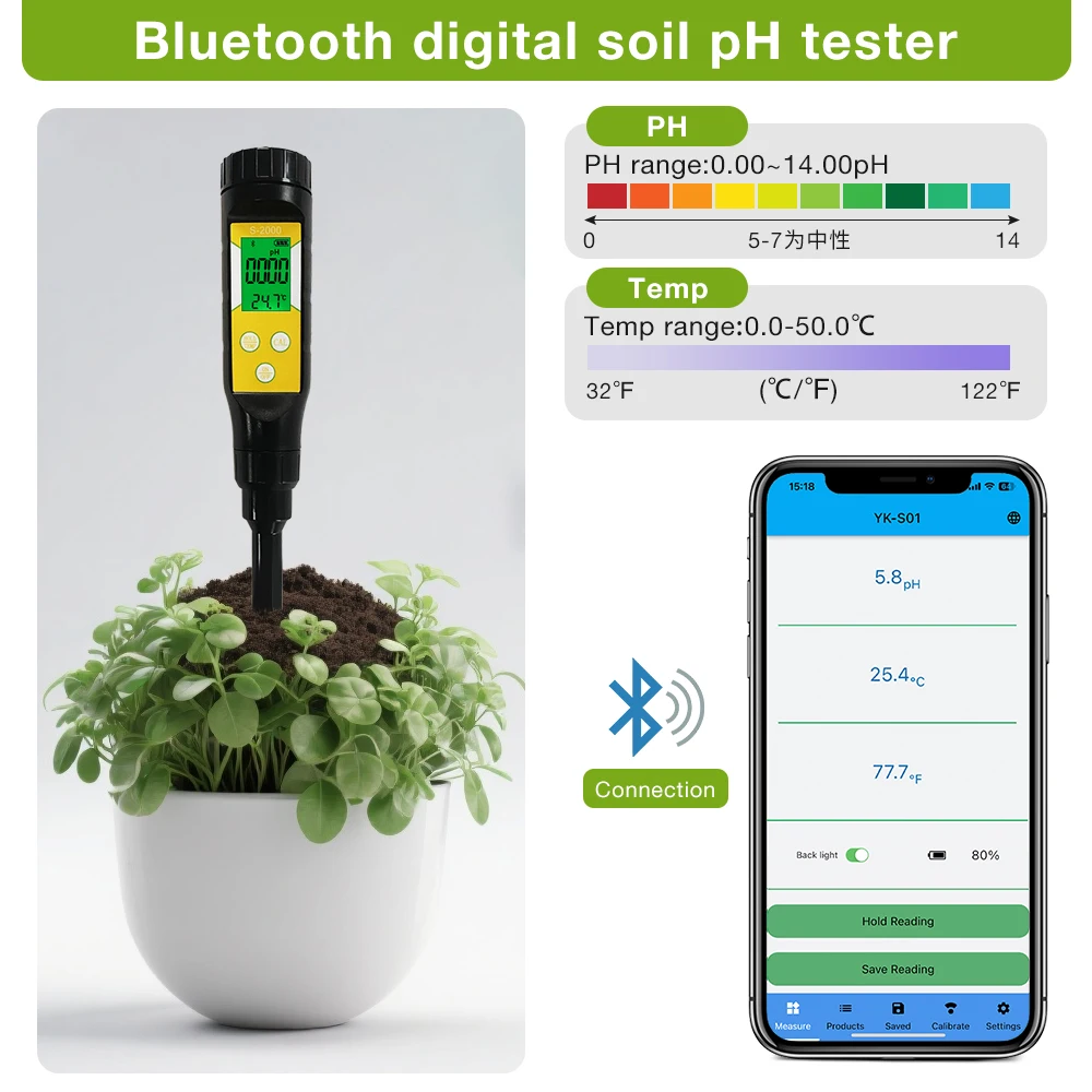 Soil PH Tester Meter for Garden Farm