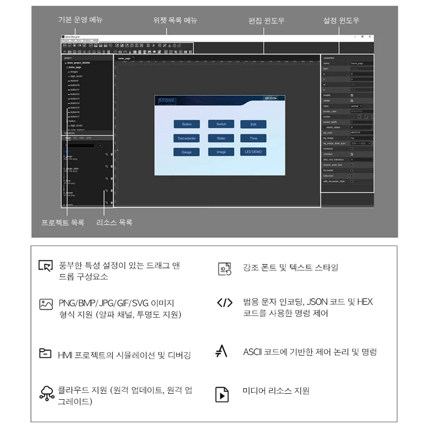 HMI 직렬 LCD 디스플레이 모듈, 프로그램 및 터치 스크린, 장비 제어판 STWA101WT-01, 10.1 인치