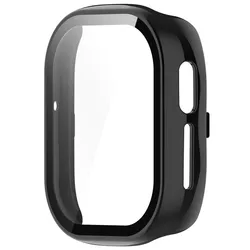 Durable Hard Shell PC Case with Tempered Glass Protector (Black)