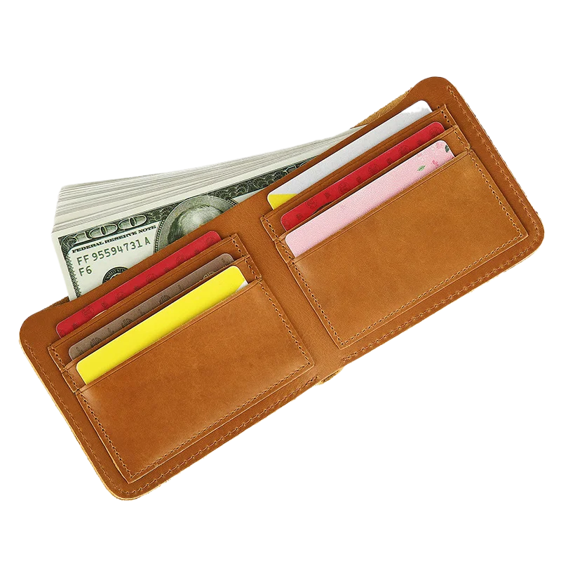 Vintage Men's Leather Wallet, Genuine Cowhide with Crazy Horse Pattern