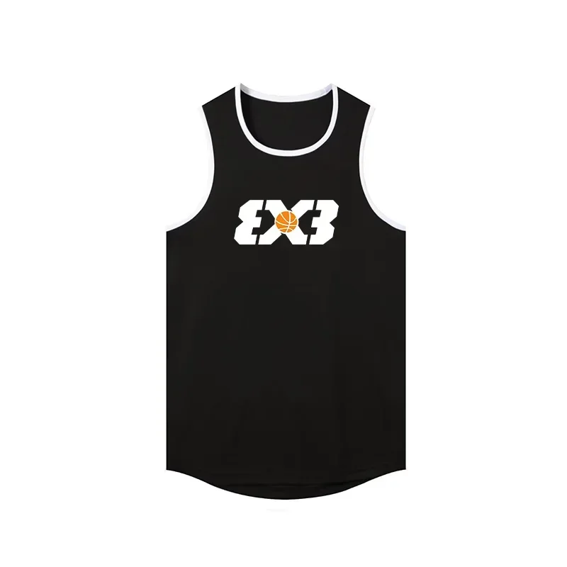 American 3X3 Basketball Sports Vest Men Summer Sleeveless Quick-drying Gym Fitness Running Loose Equipment Training T-shirt