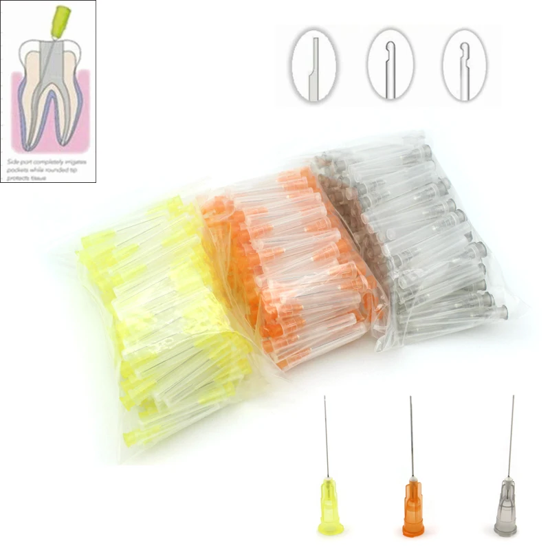 100Pcs Dental Endo Irrigation Needle Tip 25G/27G/30GA 30G EndClosed