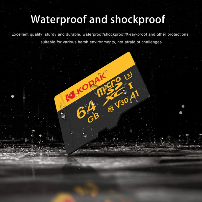 KODAK  ũ SD ޸ ī, C10 TF ũ SD ī, SDXC U3 4K, ޴  ī޶ , 128GB, 256GB, 64GB, 32GB, ǰ