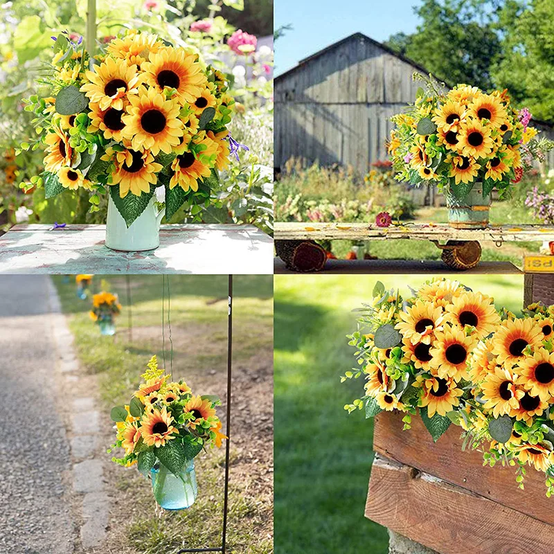 3pcs Sunflower Artificial Flowers Fake Sunflowers Bouquet With Stem For  Office Home Party Outdoor Indoor Fall Flowers Decoration - Artificial  Flowers - AliExpress