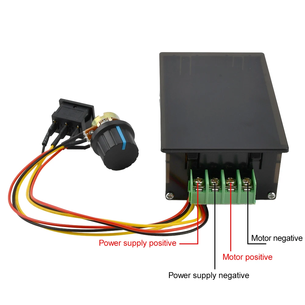 6-60V 20A DC Motor Speed Controller Forward/Reverse High Power PWM Control Switch Motor Speed Regulator DC 12V 24V 36V 48V 60V