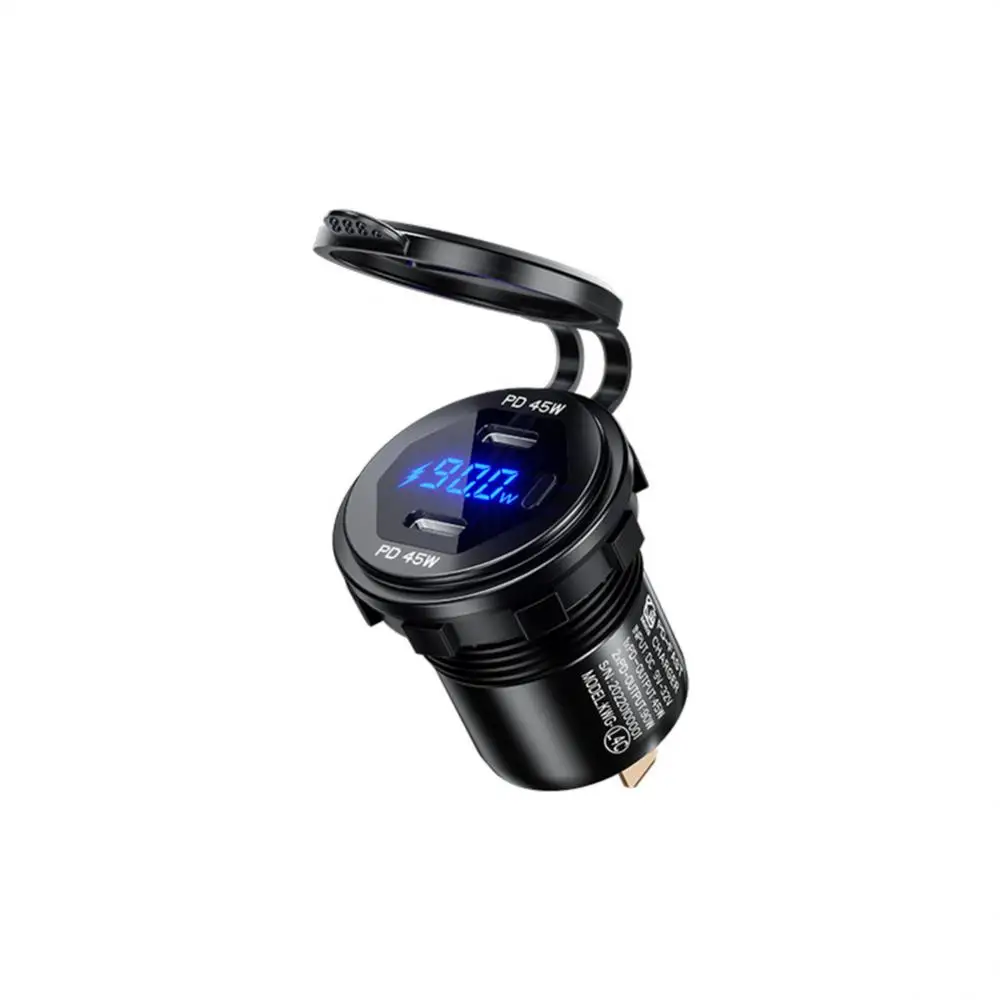 듀얼 USB PD 타입 C 충전기 소켓 전원 콘센트 어댑터, 방수 듀얼 USB 포트, 자동차 보트 SUV 세단 RV용 고속 충전, 12V, 24V