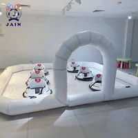 16ft White PVC Amusement Park Inflatable Bumper Car Track with Pump Inflatable Race Track Pipe For Kids Bumper Cars For Rental