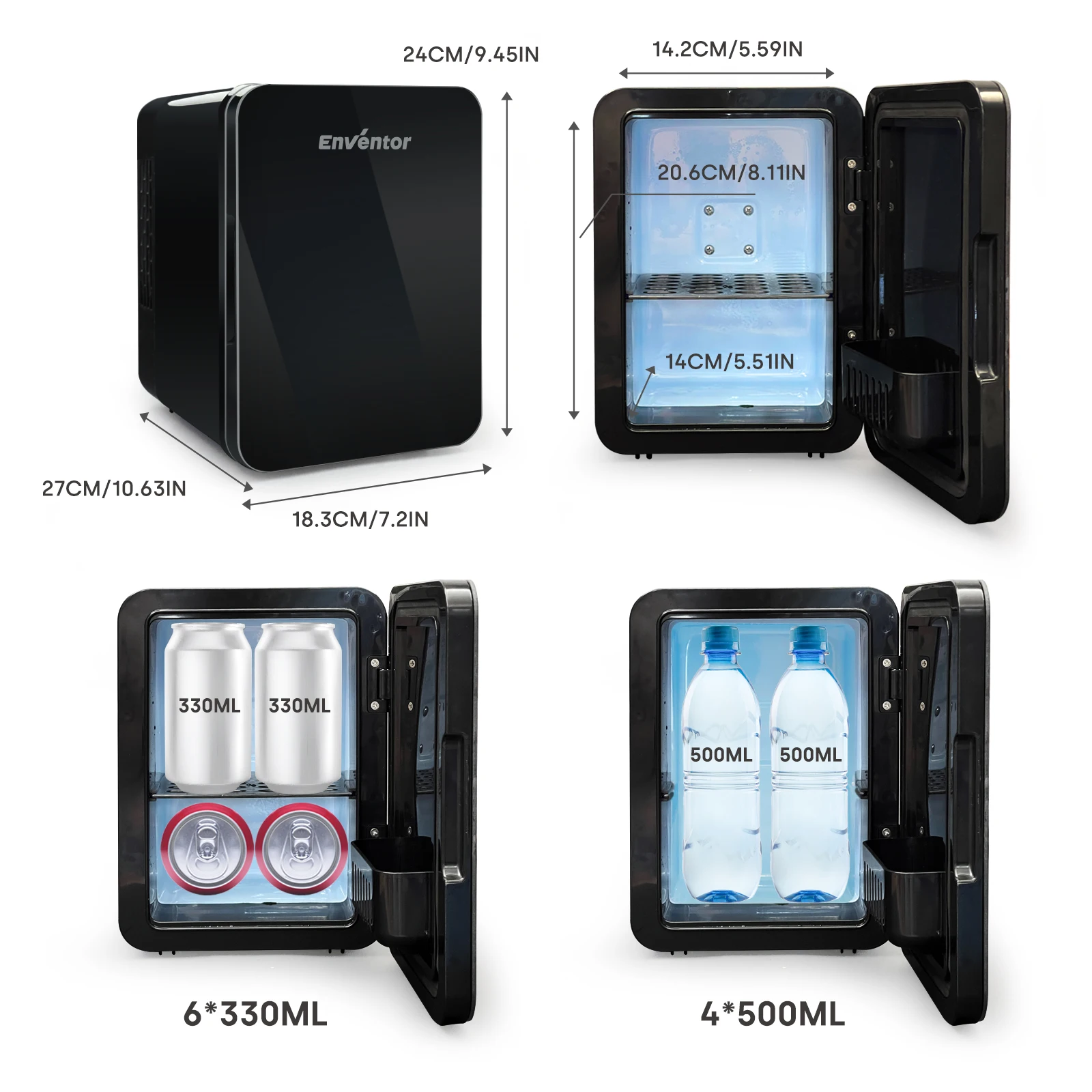 Enventor 4L Mini Refridgerator Portable Car Skincare Fridge Multi-functional Thermoelectric Cooler and Warmer For Summer Camping 2