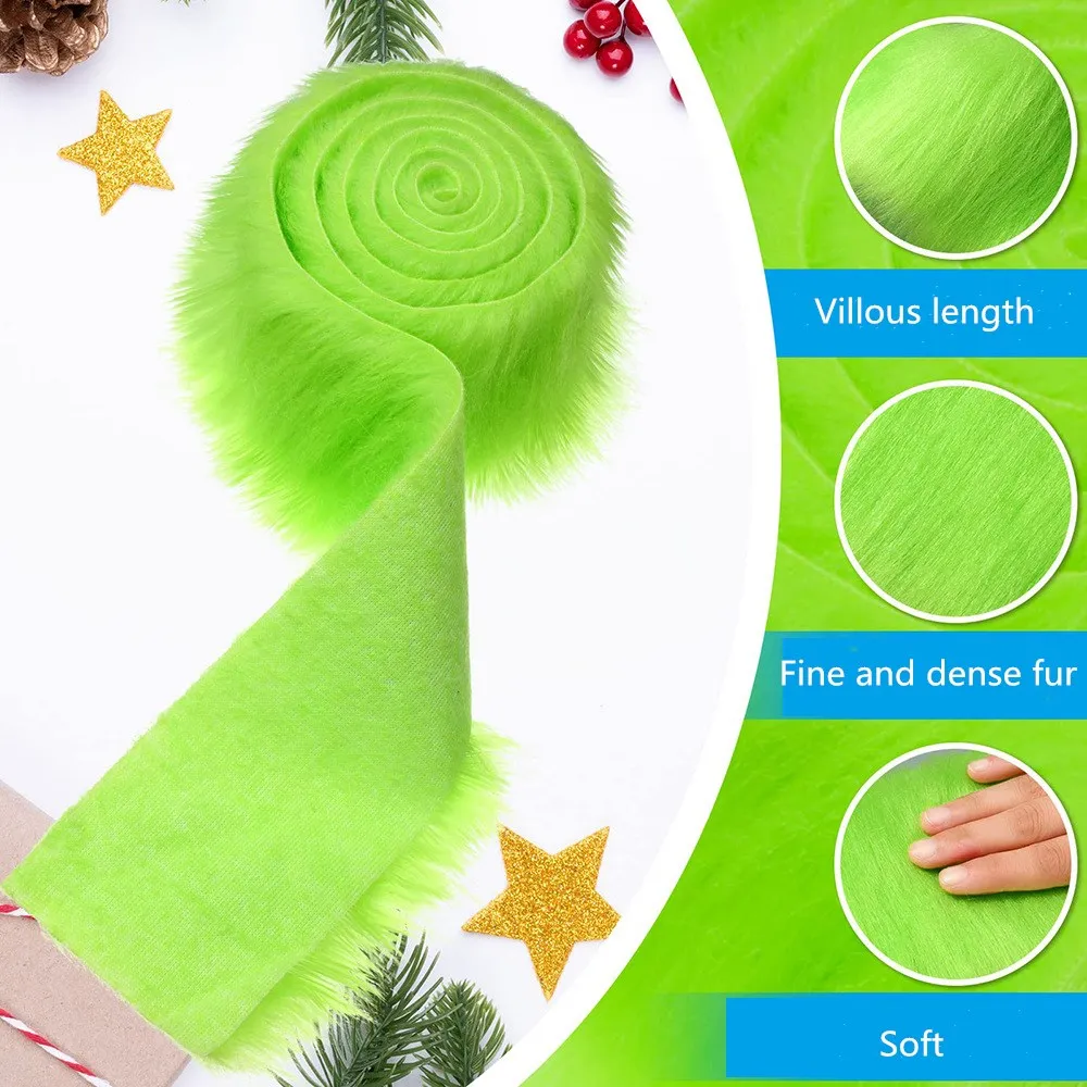 1.5M Faux Fur Ribbon Tape DIY Apparel Sewing Fluffy Trim Trimming Fabric Sewing Plush Fur Stripe Home Christmas Decoration fur fabric