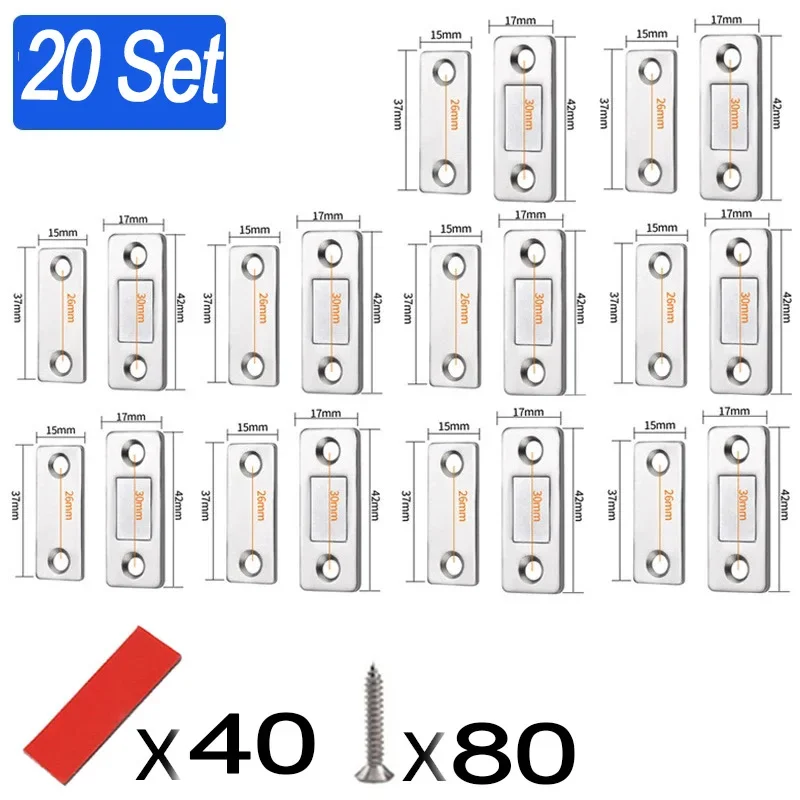 Ultra-Thin Invisible Magnetic Cabinet Door Catch with Strong Adhesive