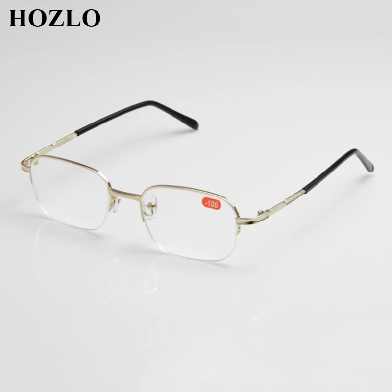 

Finished High Myopia Glasses For Women Men Semi Rim Metal Frame Nearsighted Eyeglasses Students Shortsighted Spectacles -6.5~-10