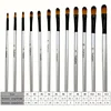 12pcs Filbert Artist Brushes with Nylon Tips - Wood Handle Professional Paintbrush Set for Acrylic, Watercolor, Gouache Painting 2
