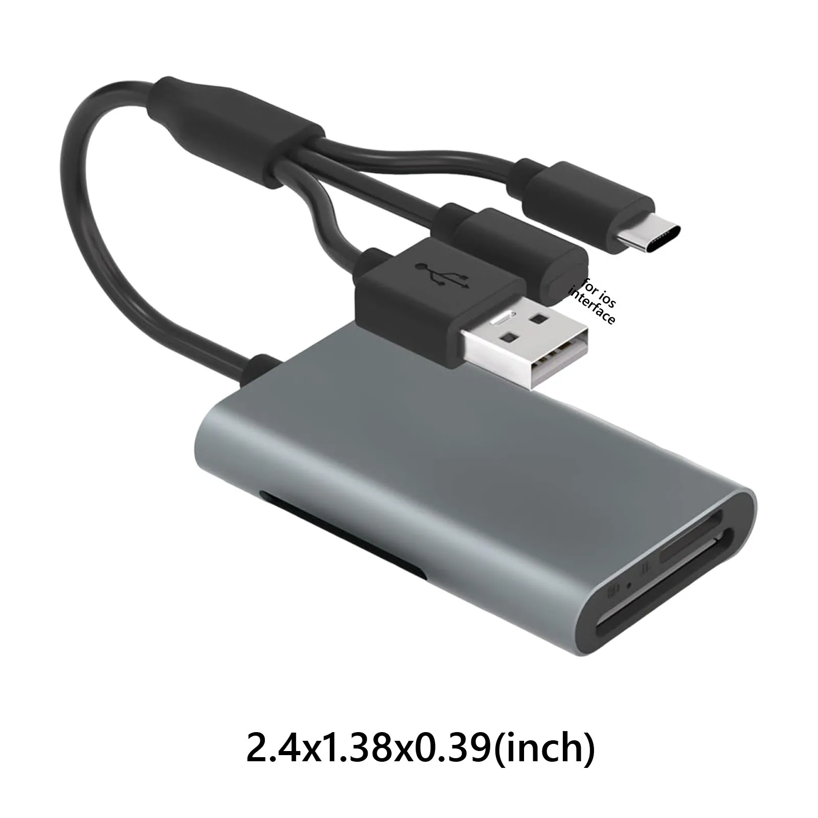 라이트닝/USB-C/USB-A 포트가 있는 4 in 1 SD 카드 리더기 메모리 스틱 프로 듀오 어댑터 플러그 앤 플레이(안드로이드 아이폰 윈도우용)