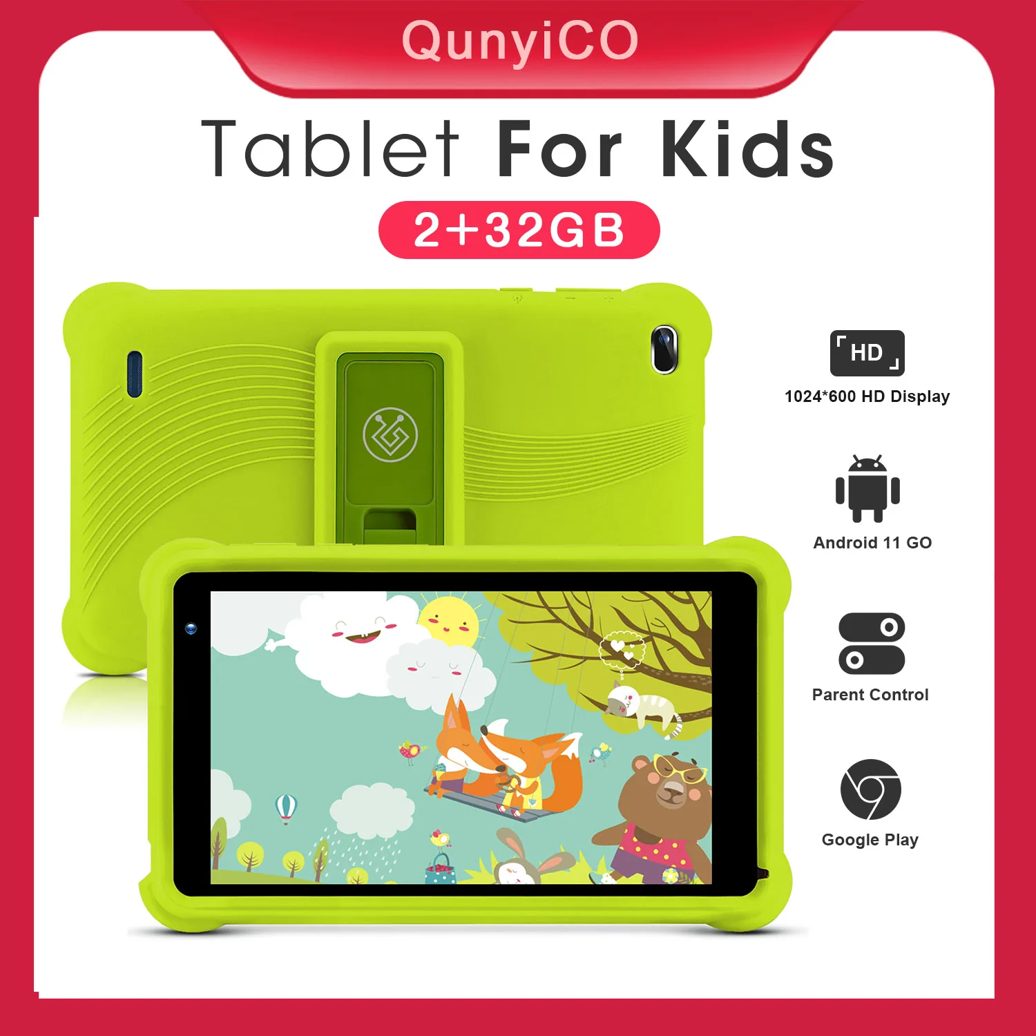 PRITOM Tablet de 7 polegadas, Quad Core Android 10, 32GB, WiFi, Bluetooth,  câmera dupla, educação, jogos, controle parental, software infantil  pré-instalado com capa (azul escuro)