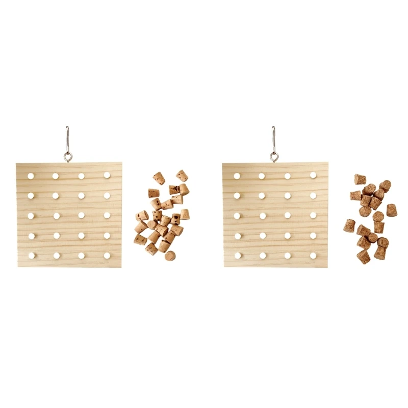 

Birds Wood Block Pecking Toy Bird Grinding Corks Toy Standing Perch for Small Large Birds Birdcage Accessories Molar Toy
