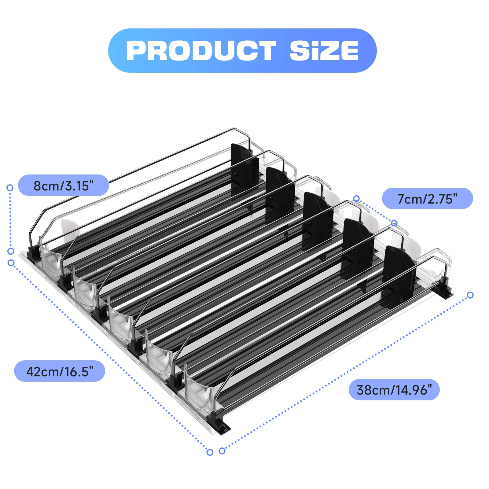 Organizer na napoje do lodówki - automatyczny dozownik napojów do lodówki - mieści do 25 puszek do lodówki kuchennej