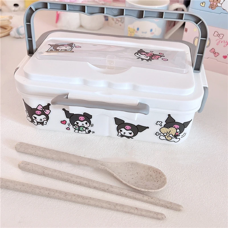 Sanrio 525ml Cute Bento Box My Melody Cartoon Cinnamoroll Reheatable  Microwave Anime Lunch Box