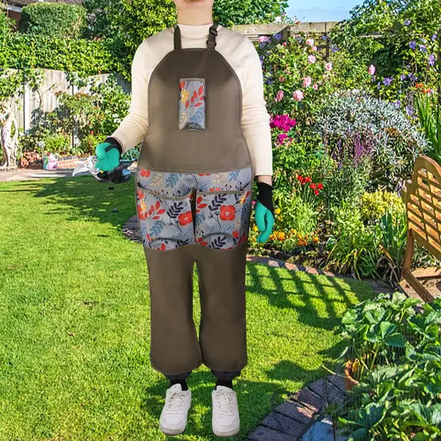 Munka Kötény Zsebekkel Szerszám Állítható Művész Több Zsebű Lábak Kötényei Szennyeződésálló Oxford Ruhás - Image 2