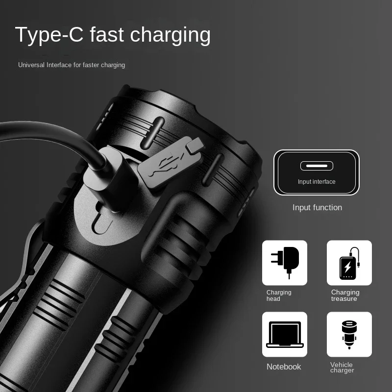 High power LED Mini flashlight USB rechargeable 5