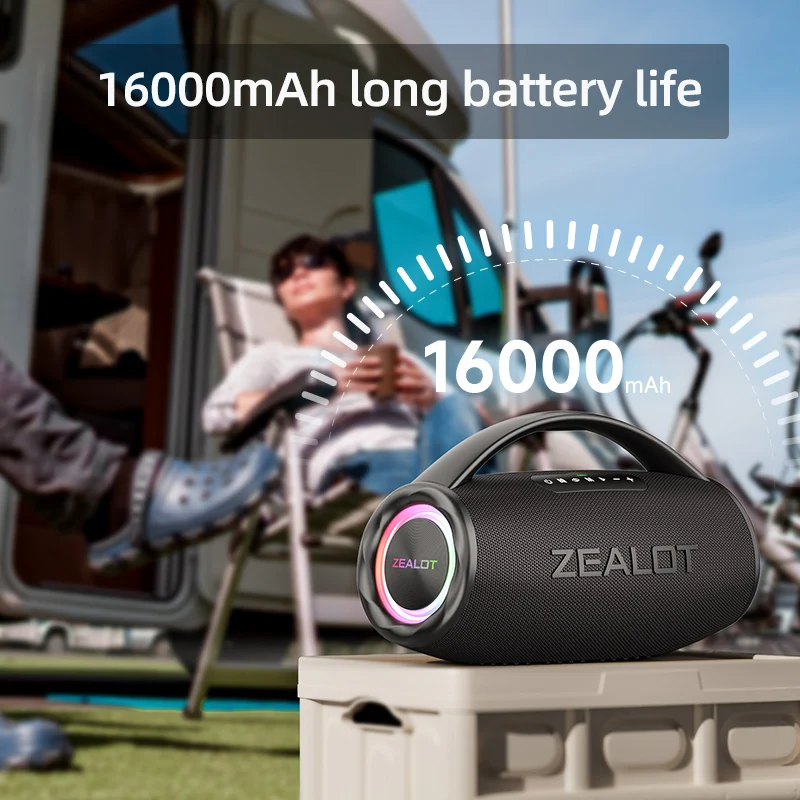 ZEALOT S97 80W Bluetooth Speaker Portable Speaker with Bluetooth 5.2, Portable Handle, 18-Hour Playtime, for Party, Camping 4