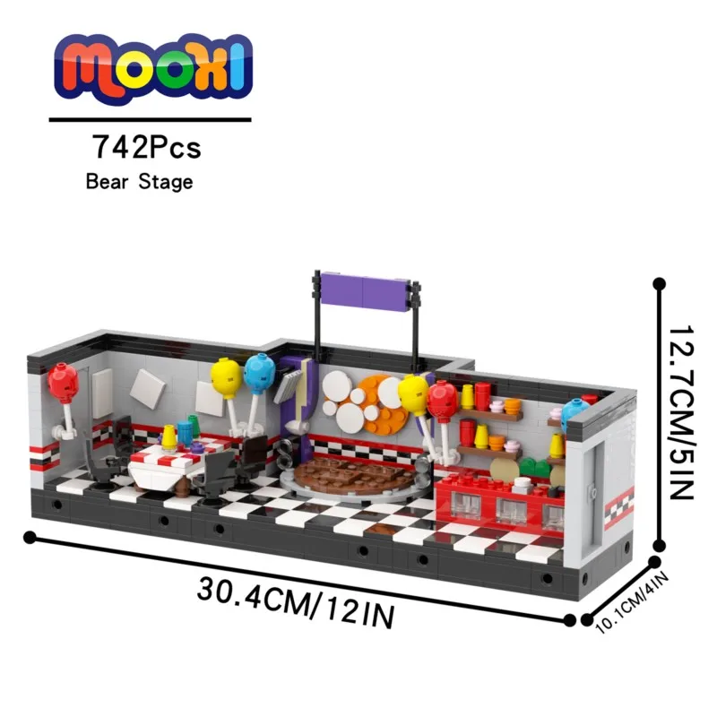 MOC1281 게임 시리즈 공포 곰 무대 애니메이션 스트리트 뷰 호환 피규어 빌딩 블록 장난감, 어린이 창의적인 선물 친구