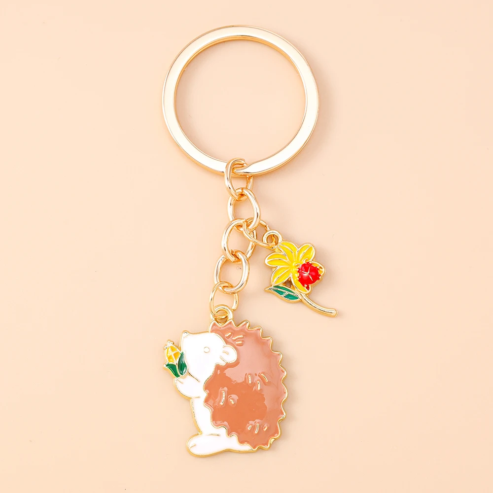 Aihua Niedliche Thanksgiving-Herbst-Igel-Schlüsselanhänger für Frauen und Mädchen, Igel, Apfel, Weizen, Mais, Handtaschenanhänger, DIY-Schmuck, Geschenke – Detail 7