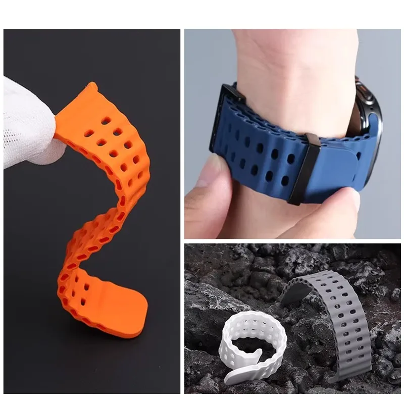 Two-Tone Breathable Silicone Sport Wristband Strap