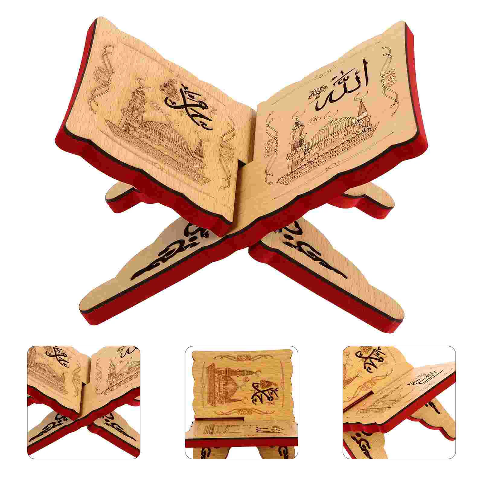 Islam Bible  Book Shelf Wooden Desk Decoration Prayer Book Storage Display Rack Book Reading Rest Kuran Bible Holder Stand Desk