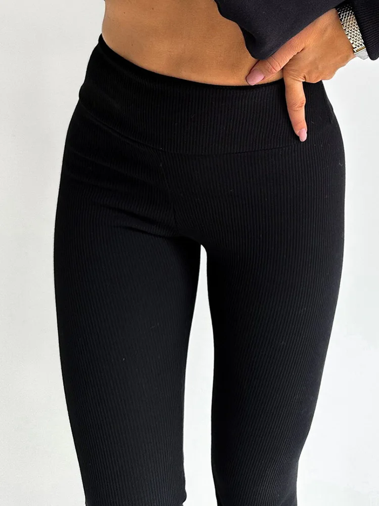 

New Cotton Solid Sexy Leggings Women High Waist Black Vertical Stripes Slimming Tight Sports Elastic Fitness Yoga Pants