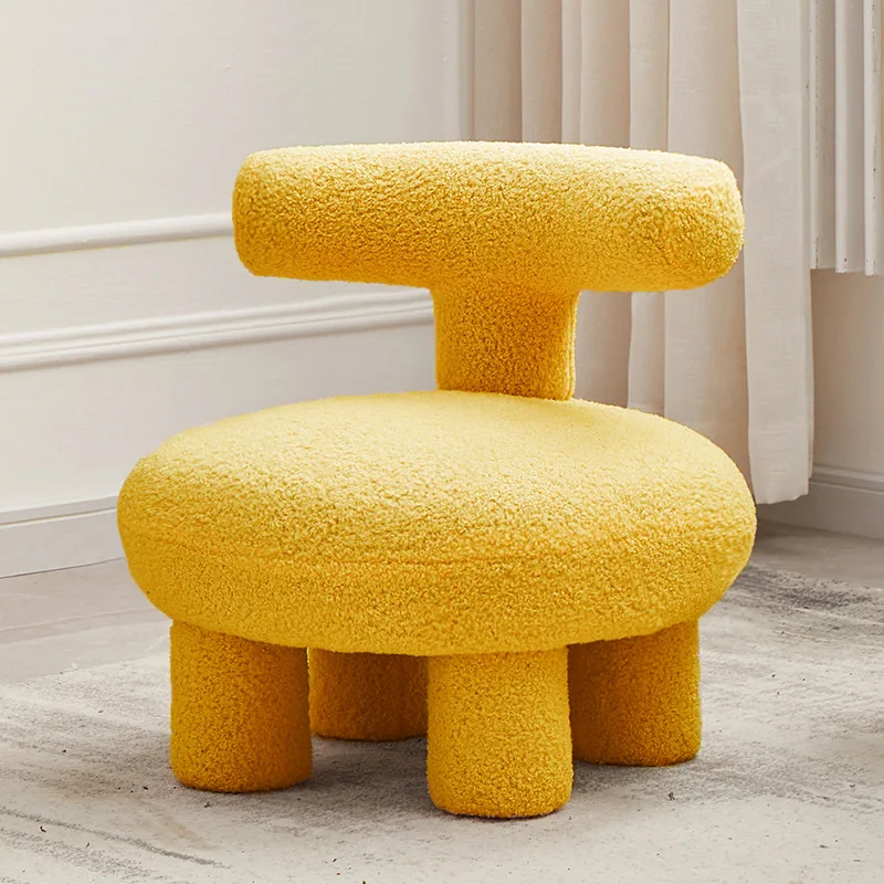

Lamb Velvet Single Casual Small Sofa Chair Dismantling and Washing Shoe Stool Nordic Minimalist Design Stool Dropshipping