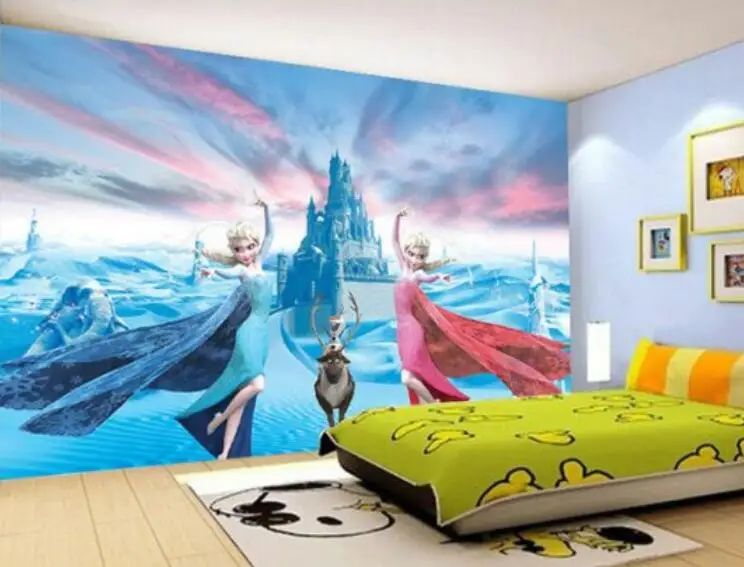 Custom princess room theme wallpaper children's room wallpaper bedroom bedside background wall cartoon princess mural wal