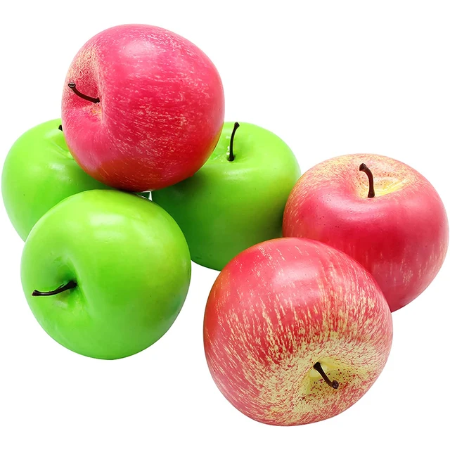 1pc Simulation Fruit Apples Plastic Fake Apples Home Shop Party Lifelike Artificial Fruit Kitchen Fake Display Food Decor