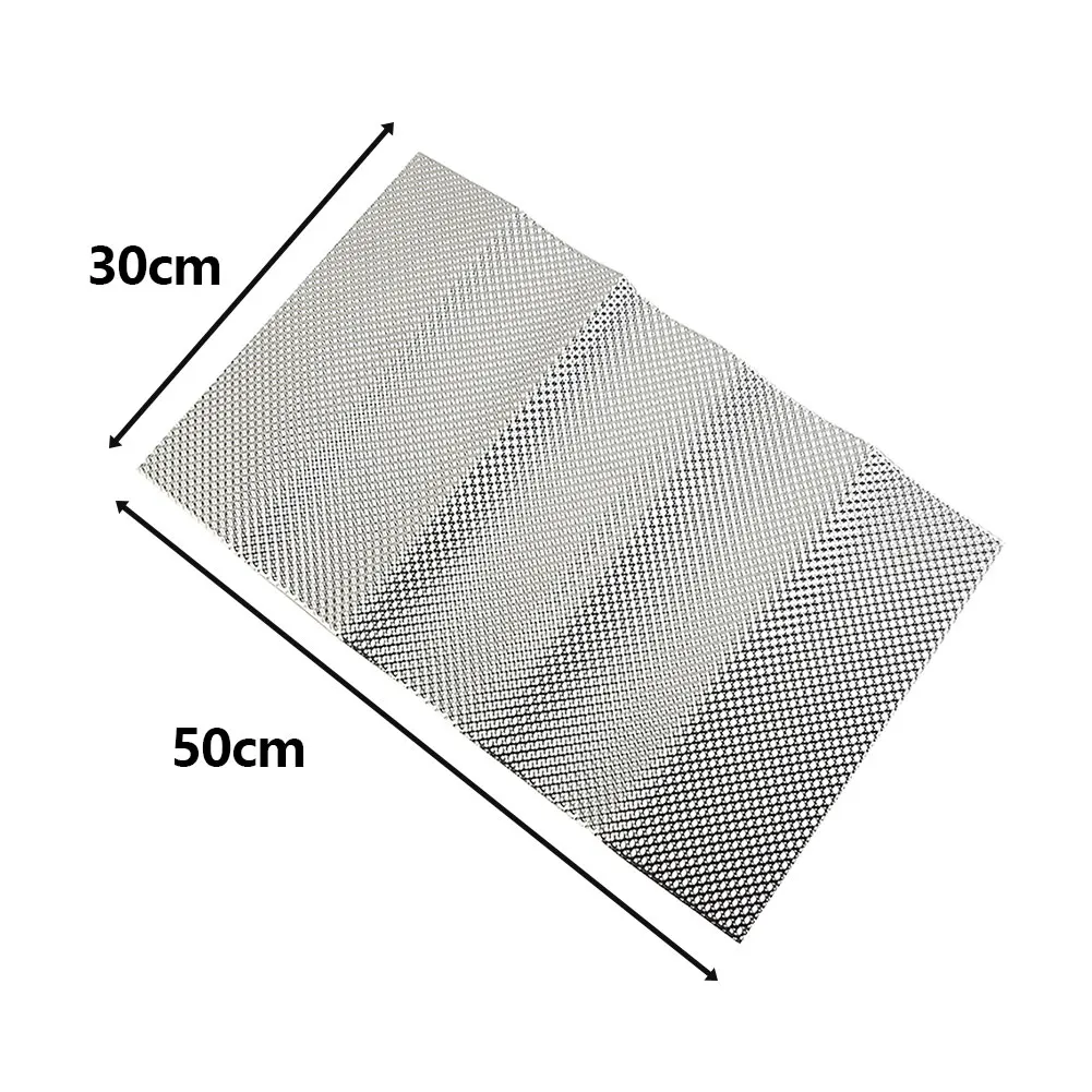 Aluminum heat shield Embossed Aluminum Heat Shield Heat Shield Firewal Floor Pan Fuel Tank Silver Turbo Manifold 300X 500mm Exhausts Electrical