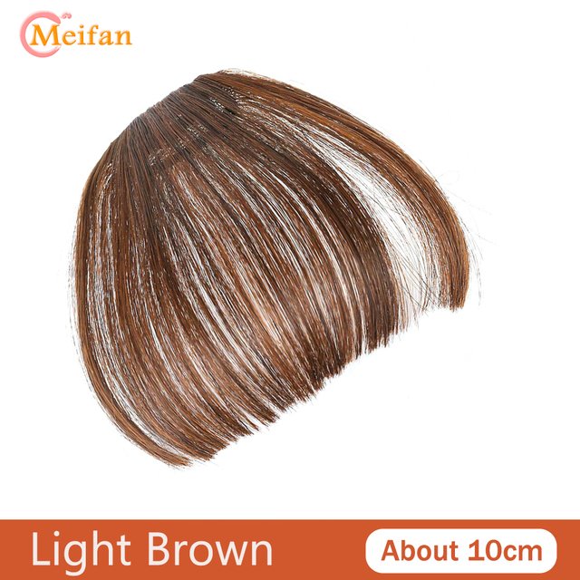 MEIFAN Synthetic Topper Hairpiece False Bang Clip-In Bangs Extension Natural Fake Fringe Invisible Clourse Hairpiece for Women - light brown-200661253