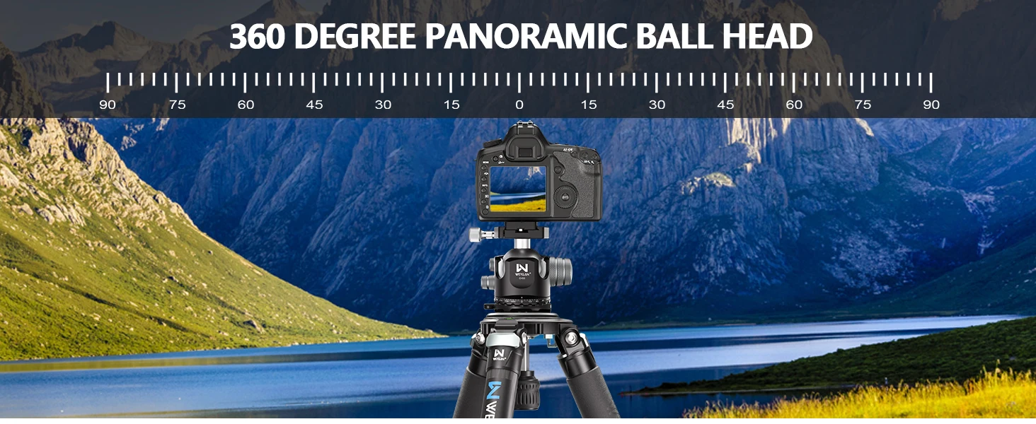 CH55 55mm Heavy Duty Ball Head 40kg Load Aluminum 360° Panoramic with Arca Swiss