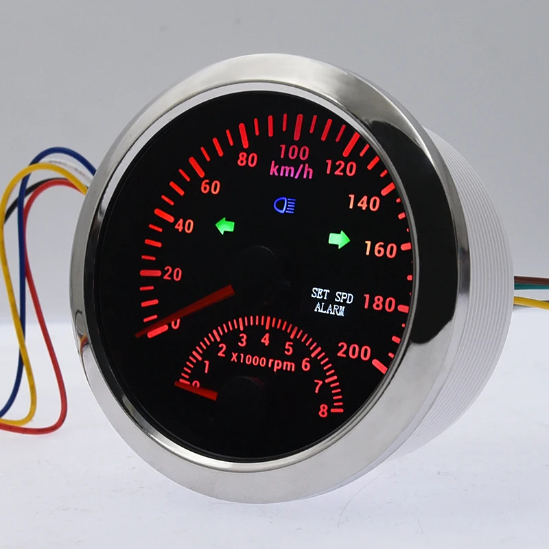 0-299 km/h GPS Speedometer OverSpeed Alarm RPM Gauge Tachometer