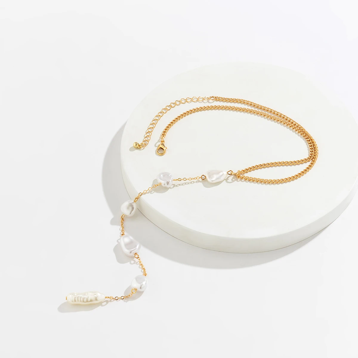 Yienate Punk Bianco Paillettes Collana Girocollo Gotico Ampia