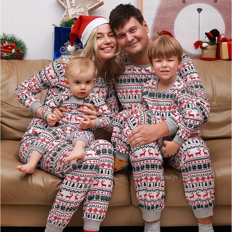 thumbnail image 2 of Conjunto de pijamas navideños familiares a juego 2025, ropa de dormir para adultos, niños, madre e hija, padre e hijo, atuendos de pijamas, 2 of 5
