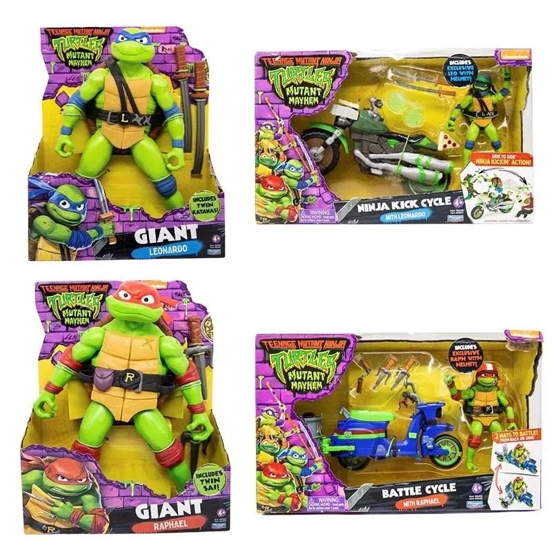 Teenages Mutanti Ninjas Turtles Movie Version Leonardo Raphael Pizza Truck Moto Chariot Model Toys Ornamenti Desktop Regali