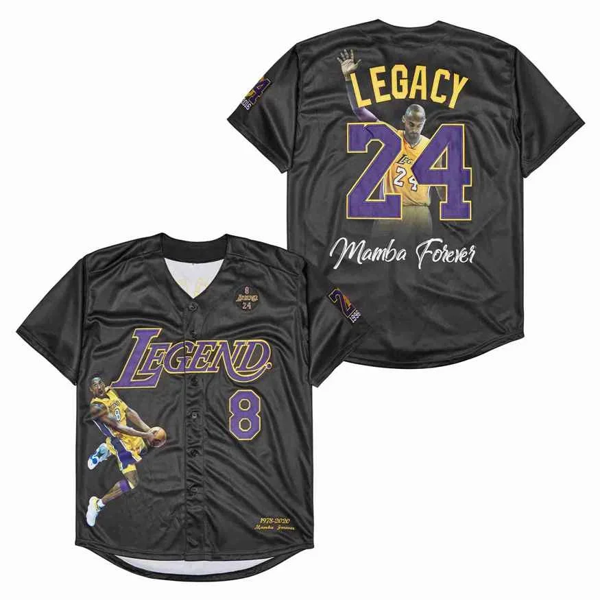 Baseball Jersey LEGEND 8-24 LEGACY Jerseys Sewing Embroidery Printed Portrait High Quality Sports Outdoor White Black New