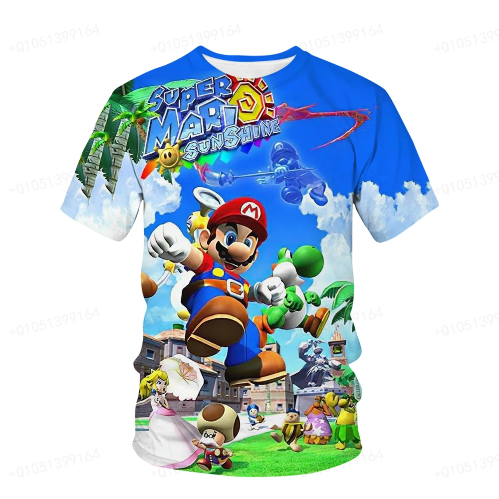 Mario Peach Princess Girls T-shirts Kids Boys Clothes Children's Clothing Tops Baby Short Sleeve Tee Boy T-shirt 3-14 Years Kid