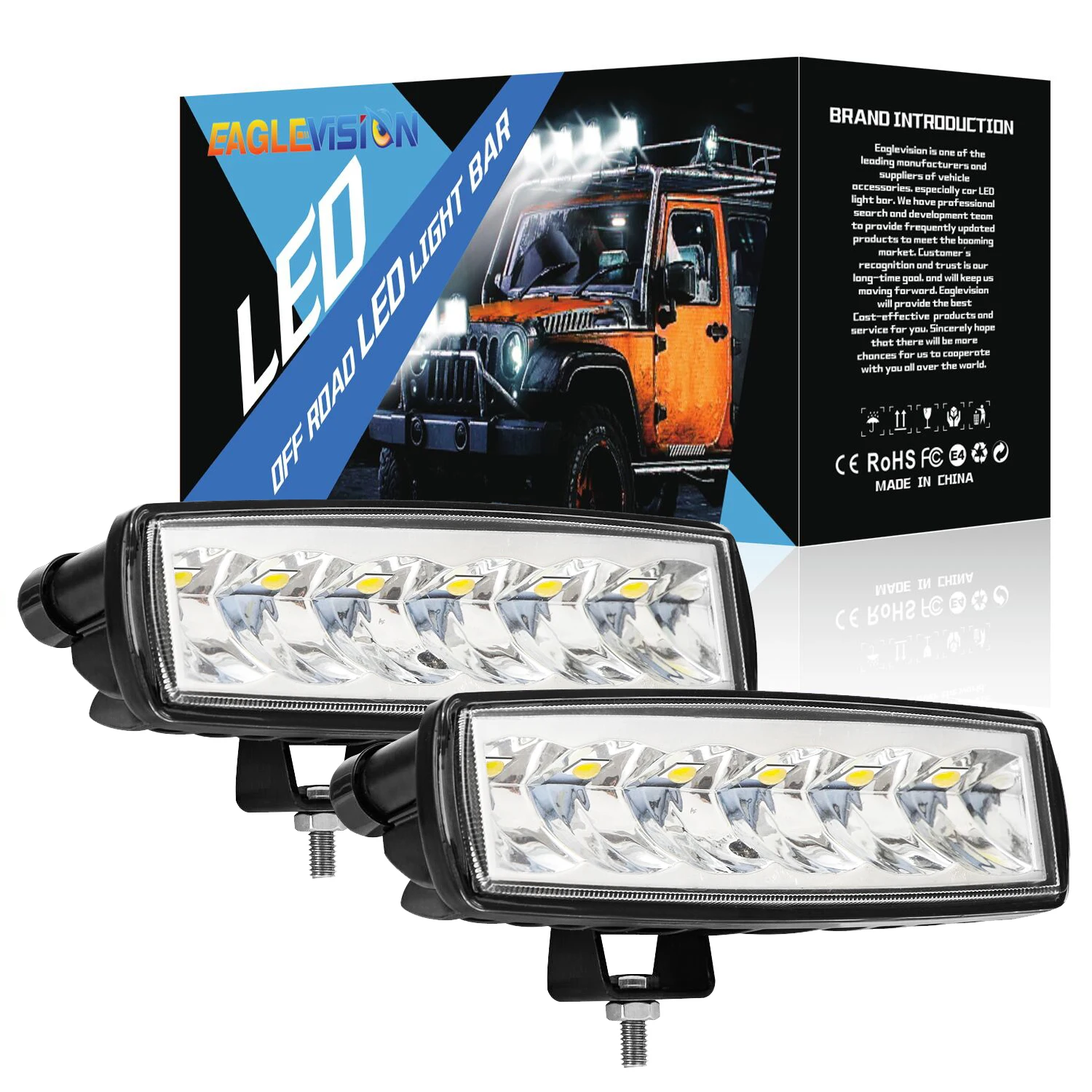 Auto LED Work Light Spotlights White 60w Led Light  Square Offroad 4X4 for 12V 2