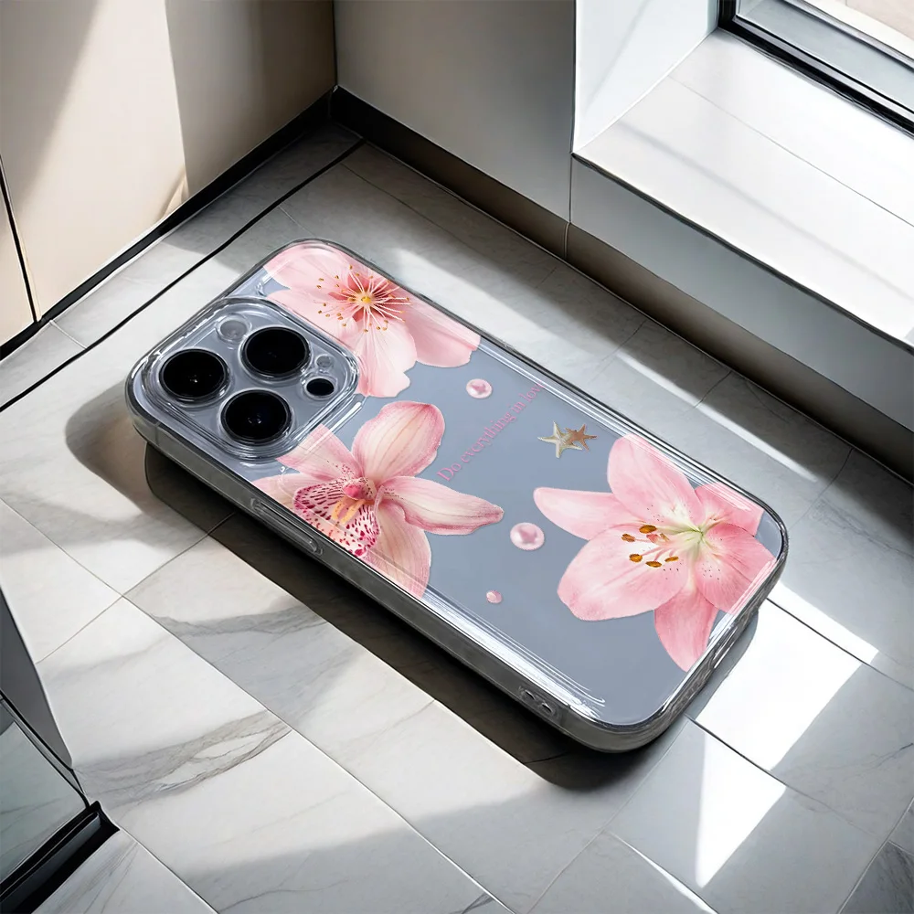 Trumpet Flower Soft Silicone Transparent Phone Case
