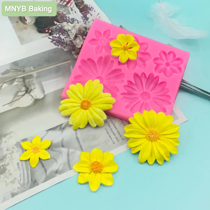 

Big New Chrysanthemum Daisy Flower Mold Silicone Handmade DIY Aroma Gypsum Silicone Daisy Mold Cake Fondant Marguerite Mould